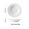 Plates Nordic Ceramic Dinner Rice Soup Bowl White Embossed Tableware Round Salad Bowls Western Steak Plate Restaurant Dinnerware