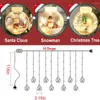 Strings 3m Santa Claus Curtain Light String Christmas Tree Snowman Wishing Ball Hanging Lamp For Holiday Party Room Window Garden Decor