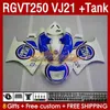 Tank Fairings Kit For SUZUKI SAPC RGVT250 RGV-250CC 1988-1989 Bodys 159No.133 RGV-250 RGV250 VJ21 RGVT-250 1988 1989 RGVT RGV 250CC 250 CC 88 89 ABS Fairing blue lucky blk