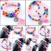 Beaded Strands 108 Meditation Mti-Layer Long Strands Bracelets 7 Chakra Yoga Natural Round Rose Quartz Mala Beads Tassel J Mjfashion Dhcdf