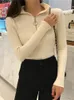 Women's Sweaters Knitted Zipper High Neck Sweater Pullovers Turtleneck Autumn Winter Basic Slim Fit Black Pull Femme 220929