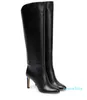 Moda Winter Women Boots Altos Botas Karterleather Senior Londres Black White Round Head Design