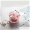 Bougies Bougies 6.5x9cm Bougie de cire de soja de fleur séchée avec pot parfumé en verre de bonbons pour anniversaire de mariage Cadeau de Saint Valentin Drop Delive Dhczo