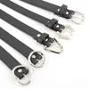 Cintos redondos mulheres fuckle sólida cintura de fivela de forma casual cinto riem cinto feminino ceinture femme cinturon mujer harajuku