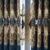 Gardin europeisk stil broderad chenille lyxig skuggning färdiga anpassade gardiner för levande matsal sovrum valans fönster