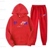 Herrspårar Trapstar Tryckt sportkläder Män Två stycken Set Loose Hoodie Sweatshirt Pants Jogging Clothing S Clothing Motion Design 58ESS