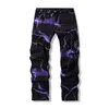 Jeans pour hommes Y2K Pantalon Vintage Vibe Style Lightning Print Tie Dye Droit Hip Hop Rétro Harajuku et Femme 220930