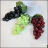 Parti Dekorasyonu Yapay Meyve Bir sürü üzüm sahte plastik gıda ev dekorasyonları Damla Teslimat 2021 Bahçe Festival Parti Dhfsv