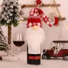 Forniture per feste di Natale Nuovo vecchio senza volto Cappello di lana lavorato a maglia Gnomo Decorazione Copri bottiglia di vino Regali di Natale Decorazioni per la casa RRB15969