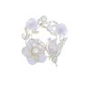 Brooches OKILY Beautiful Shell Flower Brooch Pins For Women Wintersweet Wedding Bridal Butterfly Wreat Pearl Dress Jewelry