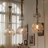 Lampade a sospensione Vintage French Glass Crystal Crystal Lights Freeture American Lussyus Candelier Home Corridor Balcony Gallery sospeso