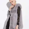 Faux Fur Winter Fashion Women's Faux for Fur Vest Coat Fake Jacket Sreeveless Patchwork Fut Waidtcoat女性L1319 Y2209