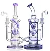 Hoge paarse Boom Glazen Bongs Pijp Klassieke Schittering Rechte Buis Recycler Dab Rigs Waterpijpen Bong 14mm