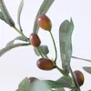 Decorative Flowers Artificial Green Leaf Olive Berry For Wedding Home Pography Props Arrangement Decora Indoor Branch Fruit Fake Plants