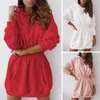 Kadın Hoodies Kadın Sweatshirtler Sıradan Sonbahar Kış Kış Renk Kazak Elbise Uzun Kollu Hoodie Sweatshirt 4 Renk 2022