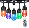 Strings 15M Commercial Grade Dimmable RGB String Lights Changing Outdoor Light With Remote For Patio Backyard Party Decor