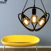 Pendant Lamps Heads White/black 3 Ring Industrial Loft Iron Lights Bar Cafe Bedroom Retro Creative Personality Three