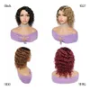 Öpücü Saç Romantizm Kör Ombre Renk Sarışın Bordo Kahverengi Auburn Kısa Bob Style 3pcs 155G Brezilya Derin Dalga Ombre Saç