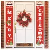 Party Decoration 2PCS Christmas Pography Backdrops Snowman Santa Hanging Couplet Banner Door Curtain Birthday Babyshower 2022