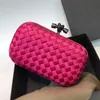 Nodo Minaudiere Pochette Foulard Intreccio Nastro di pelle Minaudiere Cornice magnetica Chiusura moda Muse Ottone Luxurys Designer Borse Borsa da sera da donna