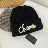 Cappello a maglia Autunno caldo berretto di perle in lana di lana stradina hip hop cranio tappi