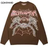 Men's Sweaters Men Knitted Sweater Y2K Streetwear Hip Hop Spider Pullover Jumpers Autumn Harajuku Fashion Casual Punk Gothic Male 220930