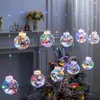 Strings 3m Santa Claus Curtain Light String Christmas Tree Snowman Wishing Ball Hanging Lamp For Holiday Party Room Window Garden Decor