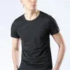 Débardeurs pour hommes été glace soie à manches courtes T-shirt pour hommes respirant et à séchage rapide lâche L-8XL sport décontracté