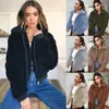 Giacche da donna Cappotto con zip da donna Donna Casual Risvolto Peluche in pile Solid Pelliccia sintetica Donna Streetwear Autunno Inverno Capispalla Y2k