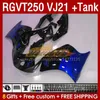 Fairings Tank OEM f￶r Suzuki RGVT RGV 250cc 250 CC 1988-1989 BODYS 159NO.171 RGV250 VJ21 SAPC RGVT250 RGV-250 88 89 RGVT-250 RGV-25CC 1988 1989 ABS FAIRING Blue Flames