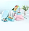 Dinnerware Define Silicone dobring Lunch Box Caixa de retângulo portátil de viagem ao ar livre Grade Refrigível Refrigível Microondas de armazenamento