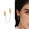 Boucles d'oreilles pendantes plaquées or et argent, menottes, goutte d'eau, boucle d'oreille 2 côtés pour femmes, Piercing, bijoux Pendientes 2022