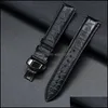 Watch Bands Watch Bands Real Alligator Strap Genuine Leather For Men Women Accessories 20Mm 22Mm Sier/Black/Gold Buckle Dro Watches2022 Dh5L