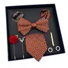 Exsafa Mens Tie Light Luxe cadeaubakje Wedding Bow Tie Packen Square broche manchetknopen