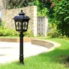 European High Pole Outdoor Lawn Lamp Garden With Globe Glass Shade Waterproof Pathway Drive Lighting