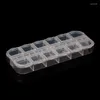 Storage Bottles H7EA 12 Grid Plastic Paillette Rhinestone Nail Art Tool Box Jewelry Container