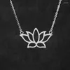 Hanger kettingen lybuy real 925 sterling zilveren ketting lotus bloemen mode kerstcadeau voor meisje