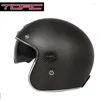 Caschi moto TORC V587 / 4 Open Face Casco vintage in fibra di carbonio Specchietto antiappannamento Equipaggiamento protettivo