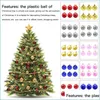 Feestdecoratie 6 stks 6 cm kerstboomdecorballen glitter platen hangende hangers bal voor huis 2022 jaar ornament navidad drop d dhamn