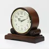 Table Clocks Weilingdun High Quality Wooden European Antique Style Super Mute Quartz Clock Desktop Bed Room Parlour