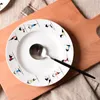 Plates Korean Cartoon Household Ceramic Yoga Girl Bone China Plate Flat Breakfast 8 Inch Steak