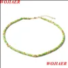 Chokers Nowe naturalne afrykańskie turkusowe koraliki Clavicle łańcuch Choker Naszyjnik Złote Kolory luźne dystans klejnot bijou carshop2006 dh1er