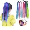 Hårtillbehör Wig Twist Braid Elastic Bands Girls Colorful Fake Rubber Tie Ponytail Holder Ring Children Huvudbonader