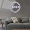 Wanduhren Stille 3D-digitale kreisförmige leuchtende LED-Uhr Alarm mit Kalendertemperatur für Wohnzimmer Dekoration