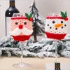 Decorazioni natalizie Set di bicchieri da vino natalizi Babbo Natale Pupazzo di neve Decorazioni per la casa Tazza Er Decor Felice anno nuovo Drop Packing2010 Dhflw