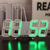 Wall Clocks LED Digital Clock 3-Level Brightness Alarm Hanging Home Decor Table Calendar Electronic