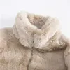 Faux Pelz frauen Mode Mantel Kragen Leder Dicke Warme Plüsch Oberbekleidung Winter Wolle Mäntel Zipper Vielseitig Kurze Y2209