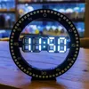 Wall Clocks LED Digital Clock 3d Luminous Mute Electronic Temperature Date Multi-function Jump Second Watch Decoration
