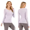 Lu Lu-008 Yoga Womens Wear Swiftly Tech Ladies Sports Camisetas Manga Longa Outfit Camisetas Umidade Wicking Knit High Elastic Fiess -Shirts 303