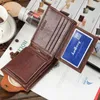 Portfel 2022 Wysokiej jakości krótki portfel męski z kieszonkową skórzaną torebkę z kieszonkową kieszonkową dla mężczyzn uchwytu na karty restauracyjne